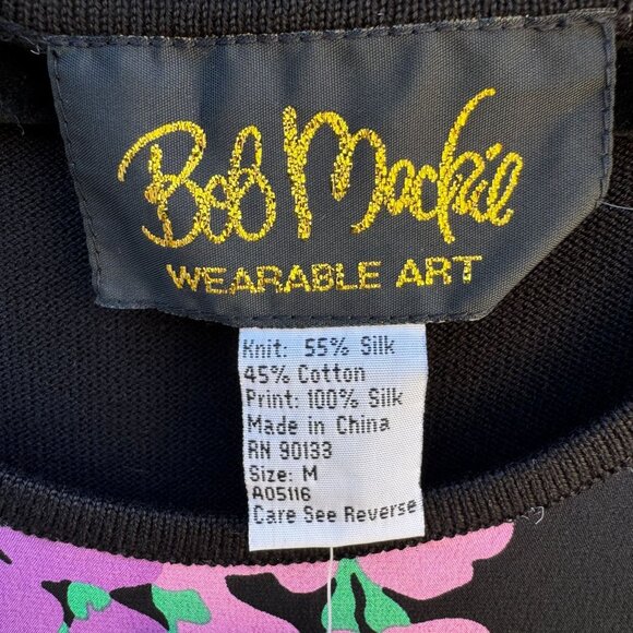 Bob Mackie Wearable Art Vintage Womens Silk Cotton Floral Sleeveless Tank Top M - Picture 2 of 7